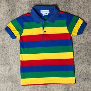 Vintage Rare 1980s Osh Kosh B’Gosh primary color stripe polo | Size 6